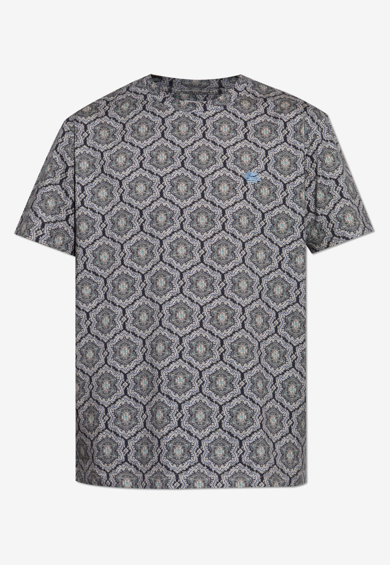 Etro Abstract Print T-shirt Gray MRMA0002-AK952 X0883