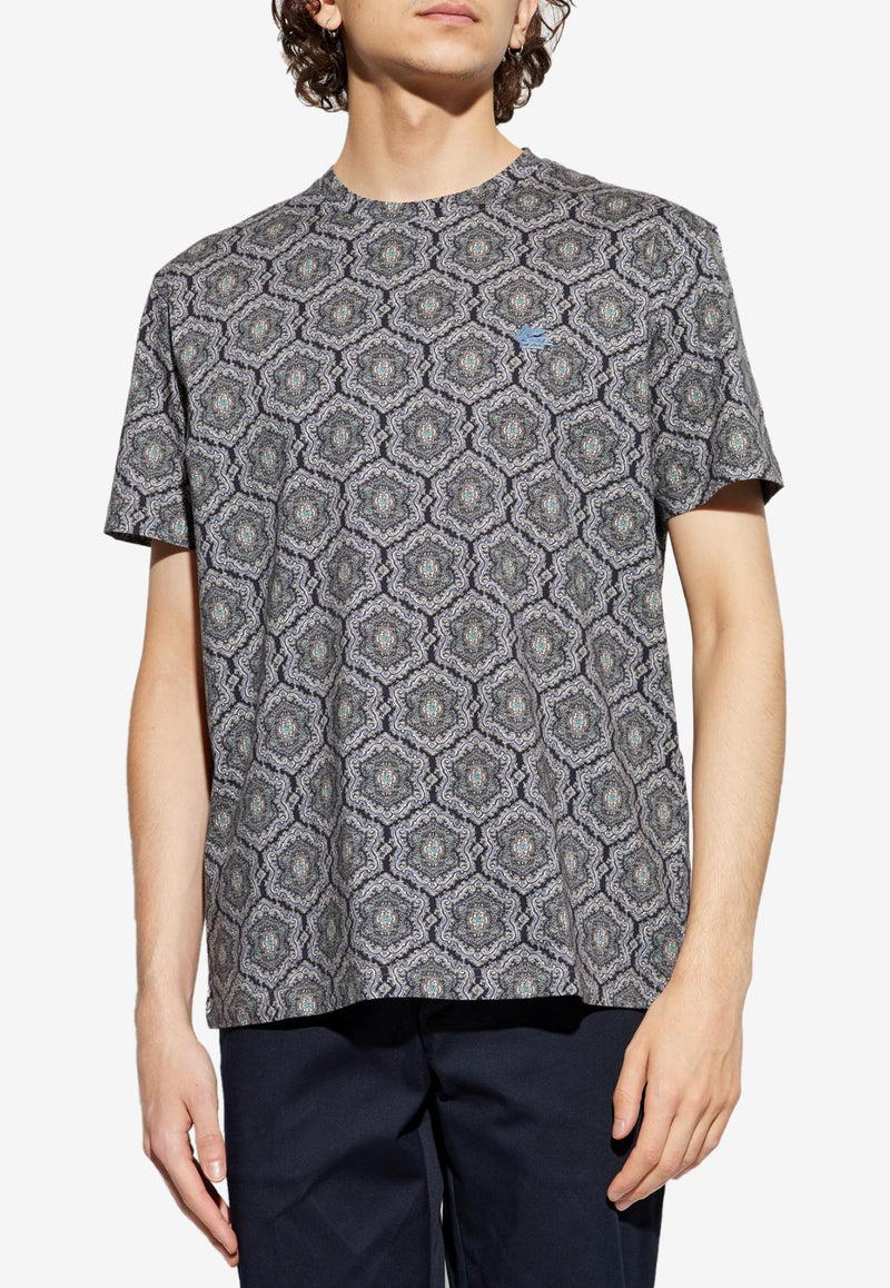Etro Abstract Print T-shirt Gray MRMA0002-AK952 X0883