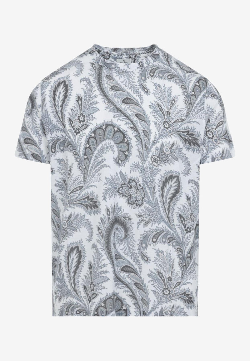 Etro Floral Paisley Print T-shirt Gray MRMA0002-AK999 X0830