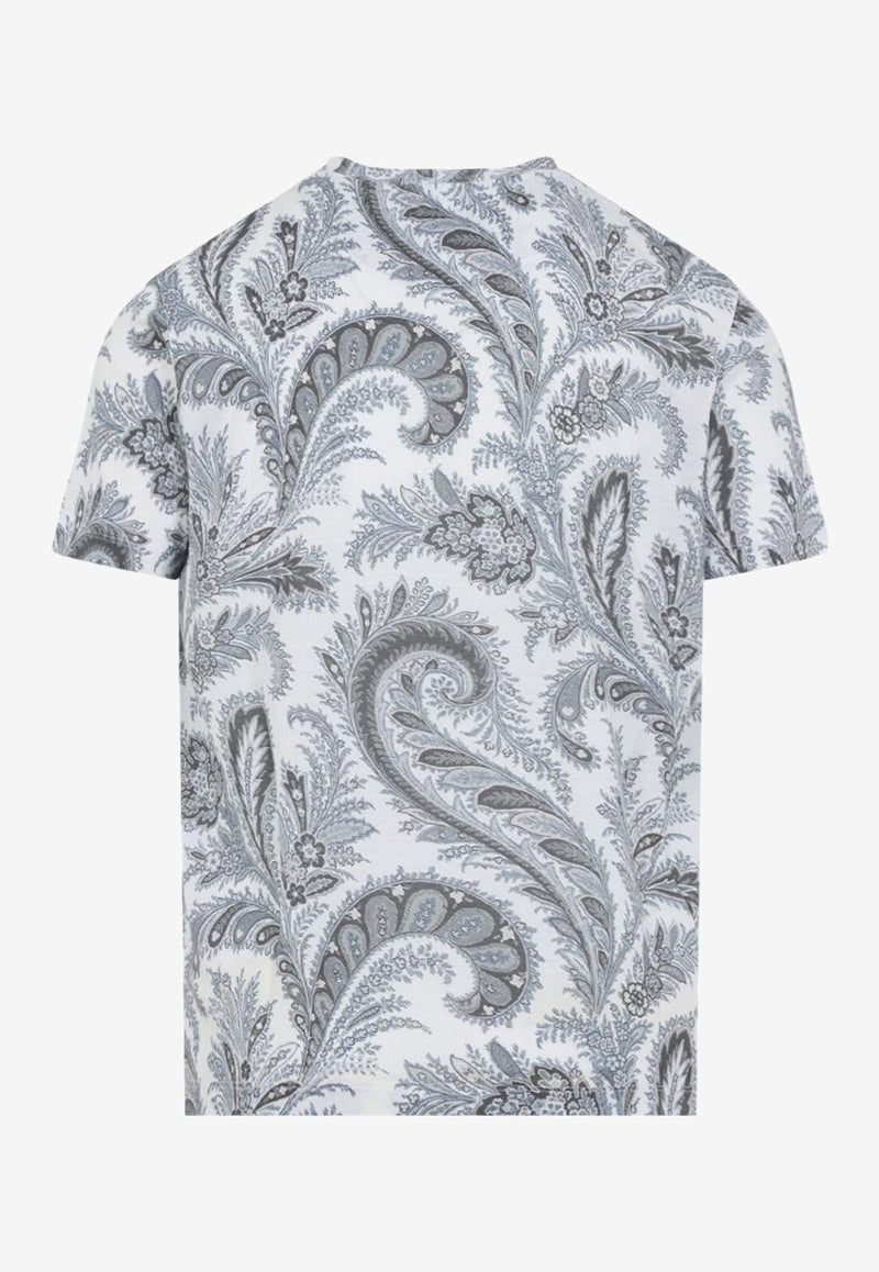 Etro Floral Paisley Print T-shirt Gray MRMA0002-AK999 X0830