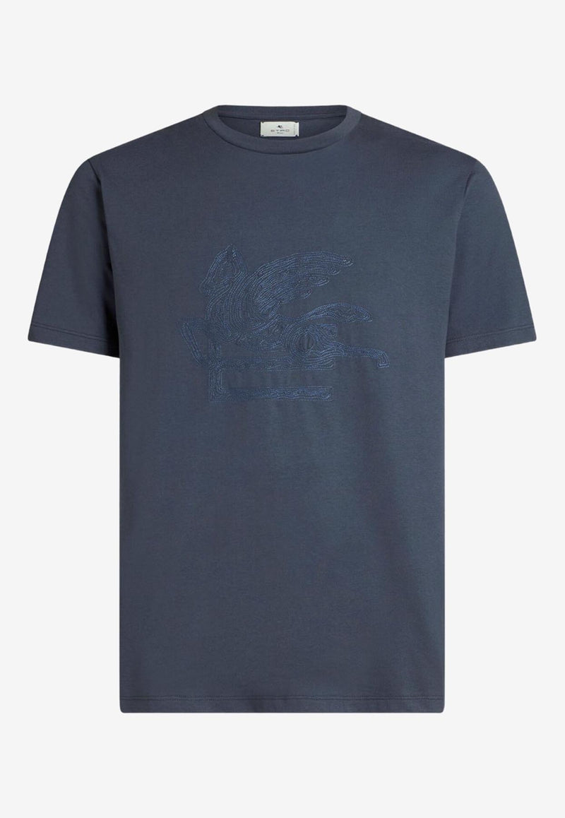Etro Maxi Pegasus T-shirt Blue MRMA0002-AR299 N0095
