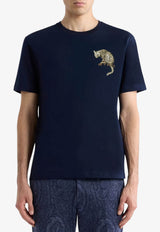 Etro Leopard Print T-shirt Navy MRMA0002-AR465 B0065