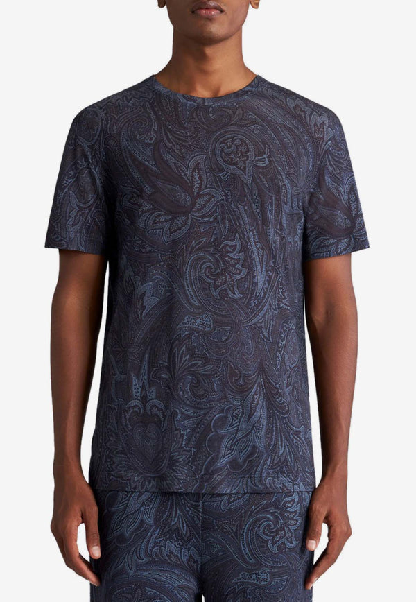 Etro Paisley Print Short-Sleeved T-shirt MRMA0002AJ067X0883NAVY