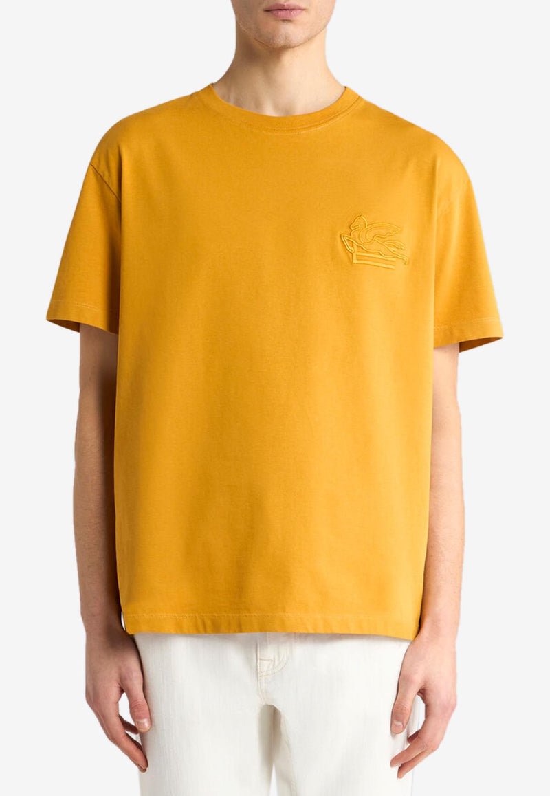 Etro Pegaso Embroidered T-shirt Yellow MRMA0007-AR233 Y9765