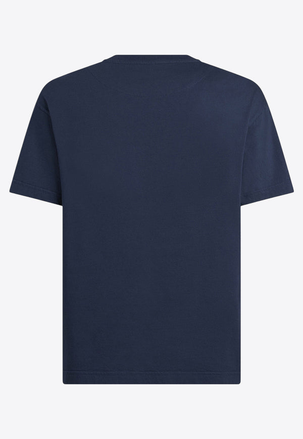 Etro Pegaso Embroidered T-shirt Navy MRMA0007AR233B0065NAVY