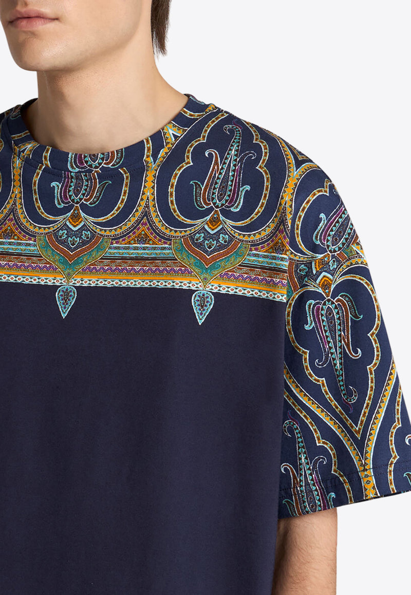 Etro Paisley Print T-shirt Navy MRMA0022-AJ276 X0883