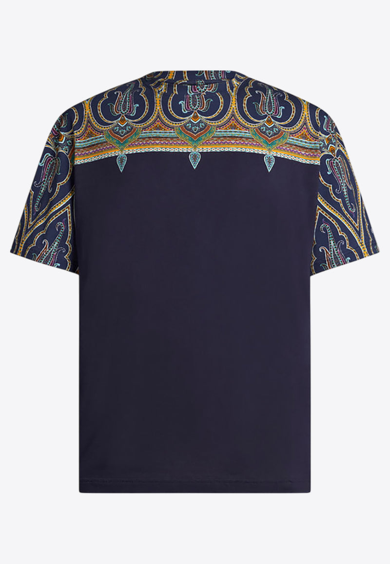 Etro Paisley Print T-shirt Navy MRMA0022-AJ276 X0883