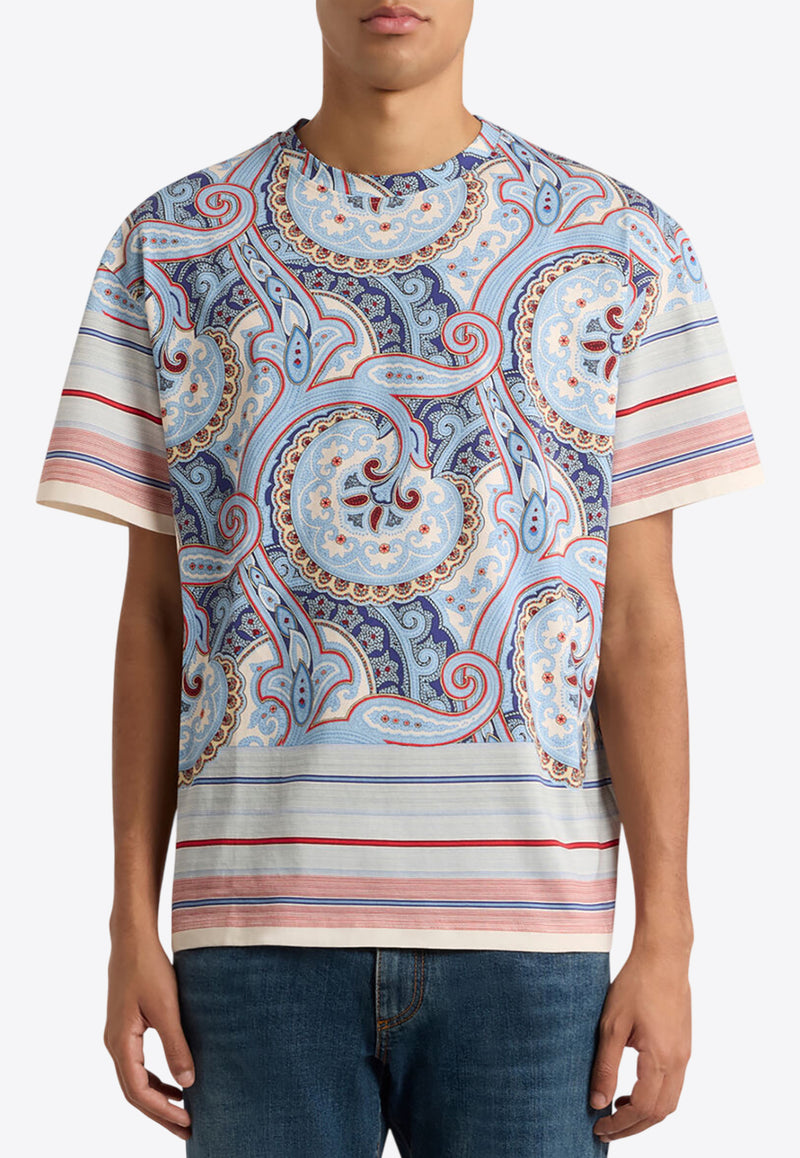 Etro Paisley Print Stripe T-shirt Multicolor MRMA0022-AJ277 X0880