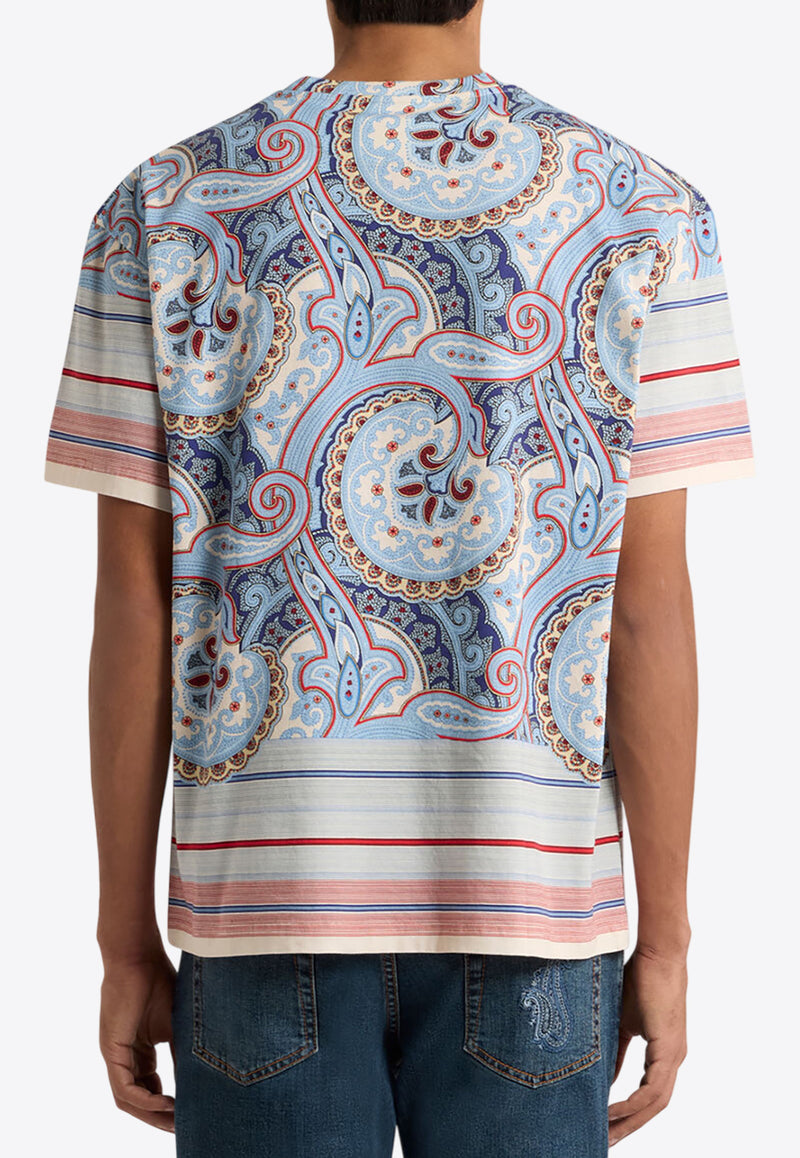 Etro Paisley Print Stripe T-shirt Multicolor MRMA0022-AJ277 X0880