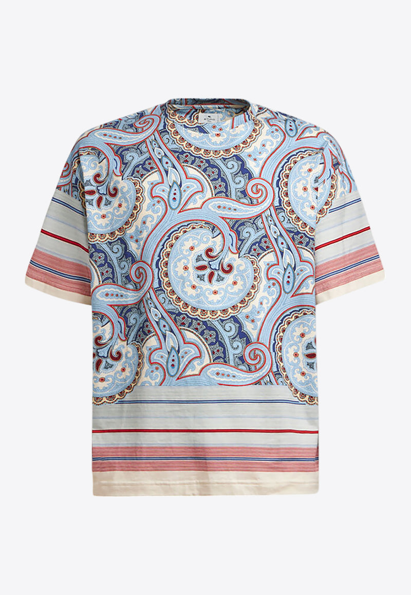 Etro Paisley Print Stripe T-shirt Multicolor MRMA0022-AJ277 X0880