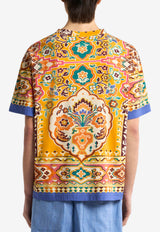 Etro Printed Short-Sleeved T-shirt Yellow MRMA0024-AK967 X0840