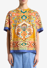 Etro Printed Short-Sleeved T-shirt Yellow MRMA0024-AK967 X0840
