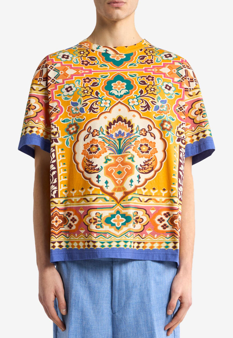 Etro Printed Short-Sleeved T-shirt Yellow MRMA0024-AK967 X0840