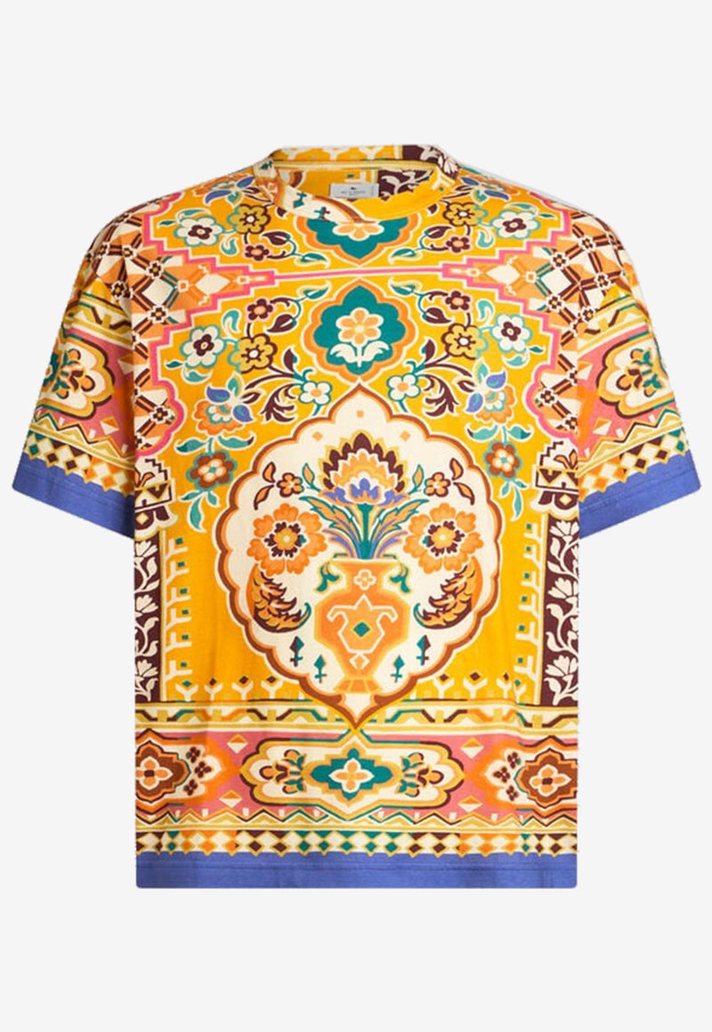 Etro Printed Short-Sleeved T-shirt Yellow MRMA0024-AK967 X0840