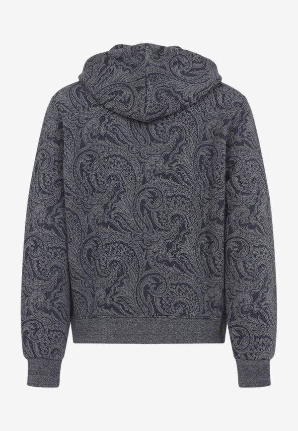Etro Paisley Print Zip-Up Hooded Sweatshirt Blue MRMB0025-99JJ508 S8460