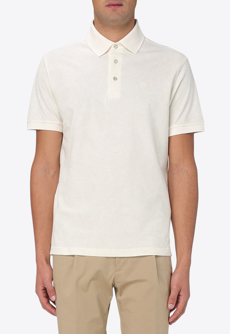 Etro Paisley Jacquard Polo T-shirt White MRMD0004-AJ234 X0800