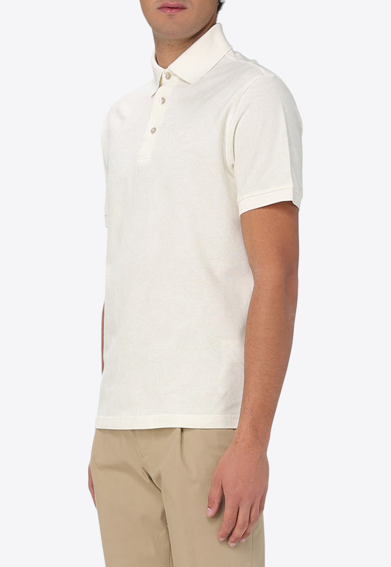 Etro Paisley Jacquard Polo T-shirt White MRMD0004-AJ234 X0800