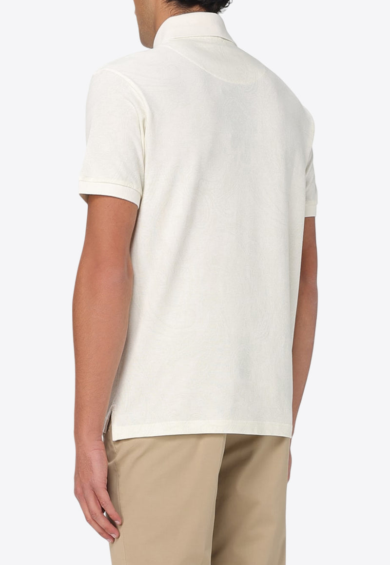 Etro Paisley Jacquard Polo T-shirt White MRMD0004-AJ234 X0800