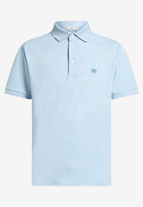 Etro Paisley Jacquard Polo T-shirt Light Blue MRMD0004-AJ234 X0881