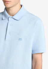 Etro Paisley Jacquard Polo T-shirt Light Blue MRMD0004-AJ234 X0881