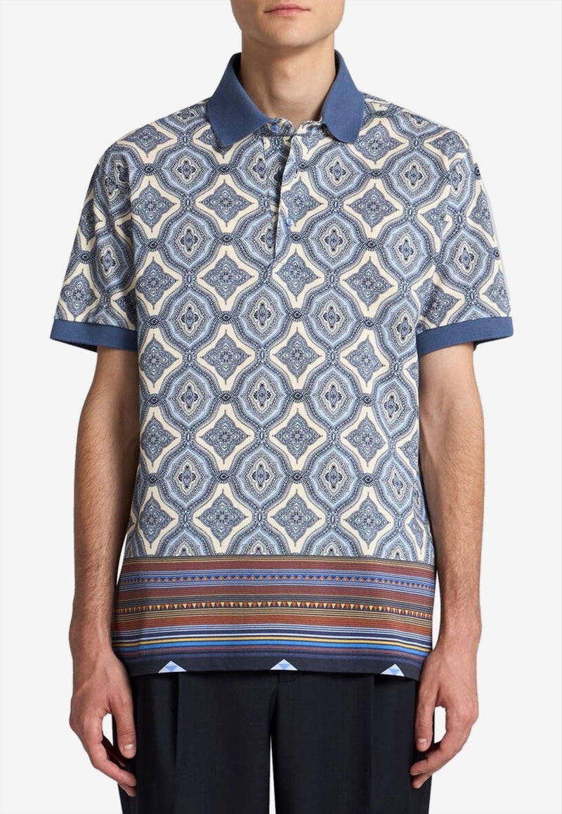 Etro Geometric Pattern Polo T-shirt Multicolor MRMD0004-AJ278 X0880