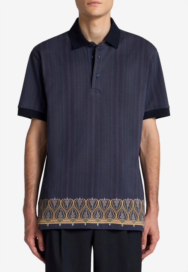 Etro Striped Polo T-shirt Navy MRMD0004-AJ279 X0883