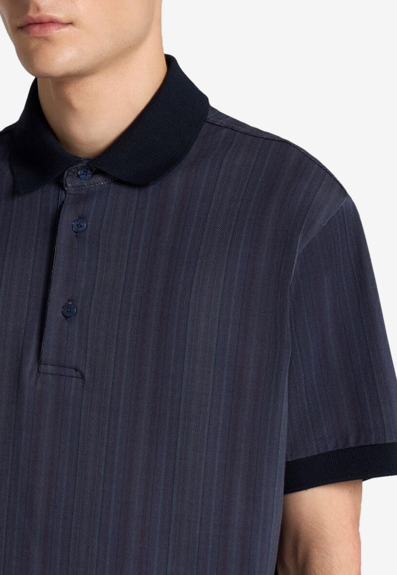 Etro Striped Polo T-shirt Navy MRMD0004-AJ279 X0883