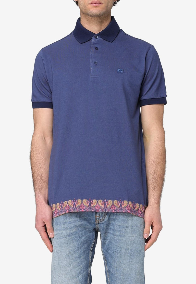 Etro Embroidered Pegaso Polo T-shirt Blue MRMD0004-AJ281 X0883