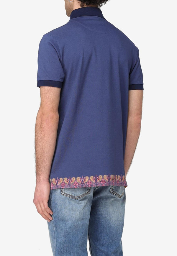Etro Embroidered Pegaso Polo T-shirt Blue MRMD0004-AJ281 X0883