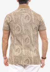 Etro All-Over Foliage Polo T-shirt Beige MRMD0004-AK472 X0820