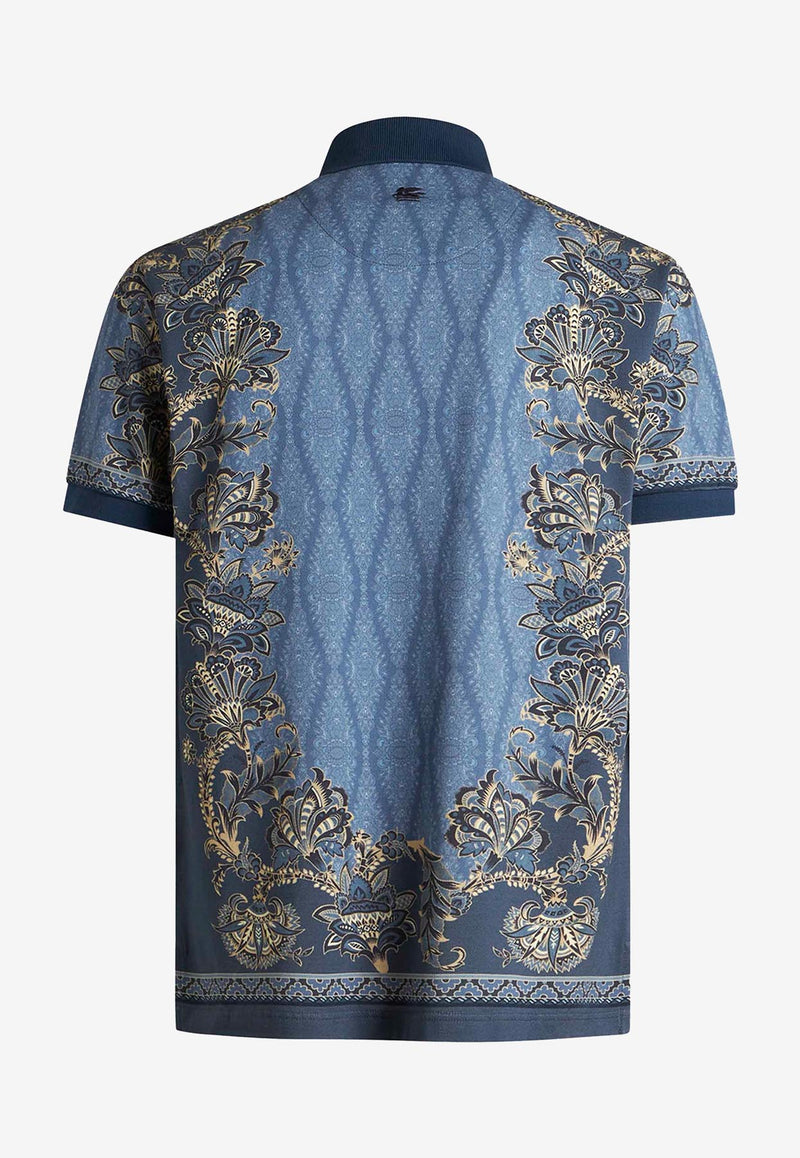 Etro Paisley Medallion Polo T-shirt Blue MRMD0004-AK568 X0883