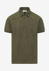 Etro Arnica Jacquard Polo T-shirt Olive MRMD0004-AKF84 X0890