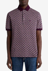 Etro Micro Palm Tree Polo T-shirt Burgundy MRMD0004-AKF85 X0883