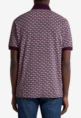 Etro Micro Palm Tree Polo T-shirt Burgundy MRMD0004-AKF85 X0883