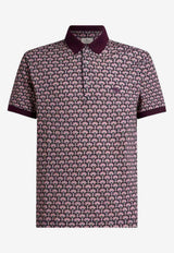 Etro Micro Palm Tree Polo T-shirt Burgundy MRMD0004-AKF85 X0883
