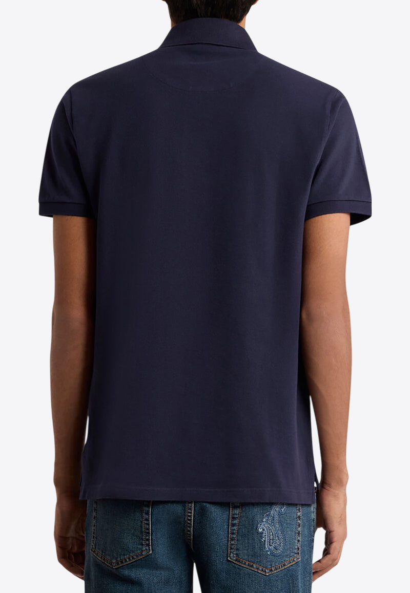 Etro Pegaso Embroidered Polo T-shirt Navy MRMD0005-AC274 B0387