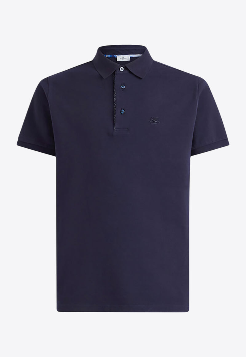 Etro Pegaso Embroidered Polo T-shirt Navy MRMD0005-AC274 B0387