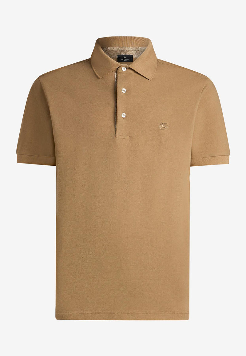 Etro Pegaso Embroidered Polo T-shirt Beige MRMD0005-AC274 M2899