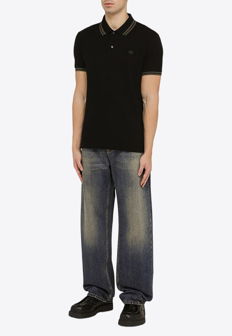 Etro Logo Embroidered Polo T-shirt Black MRMD0007AC174/O_ETRO-N0000