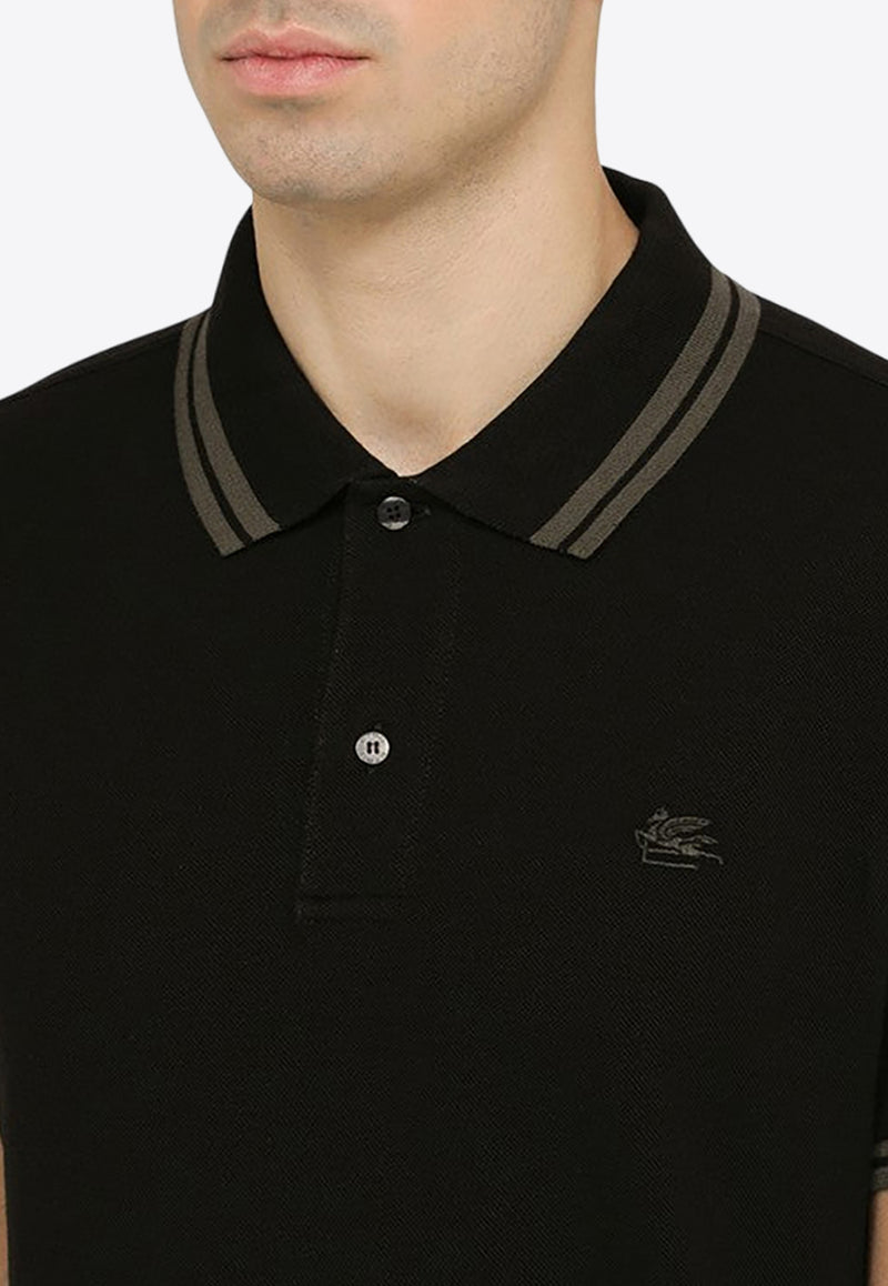 Etro Logo Embroidered Polo T-shirt Black MRMD0007AC174/O_ETRO-N0000