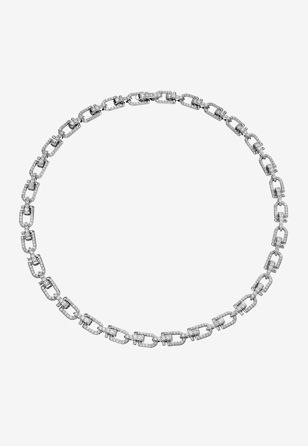 EÉRA Reine Diamond Chain Necklace in 18-karat White Gold Silver MRNEFP02W1