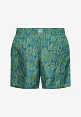 Etro Paisley Print Swim Shorts Green MRPB0001-99SAST4 X0890