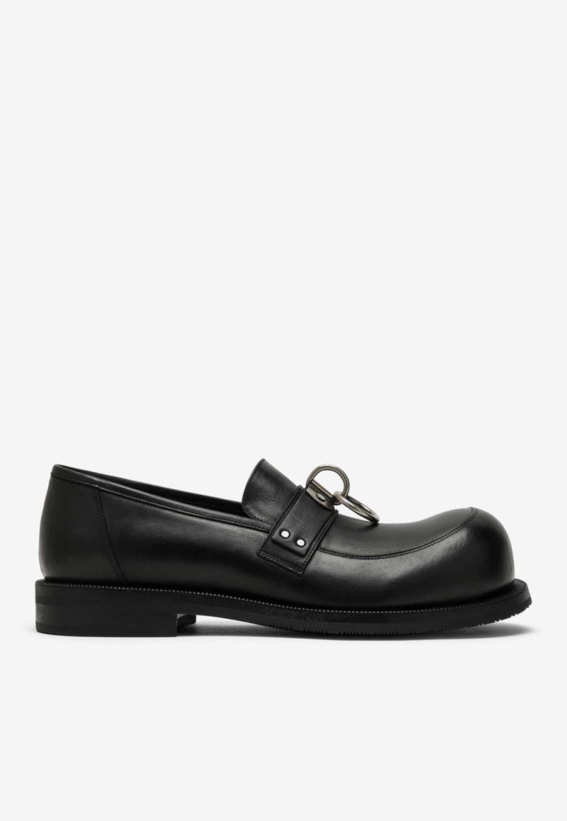 Martine Rose  Metal Ring Leather Loafers Black MRSS241035LE/O_MARTI-BLACK