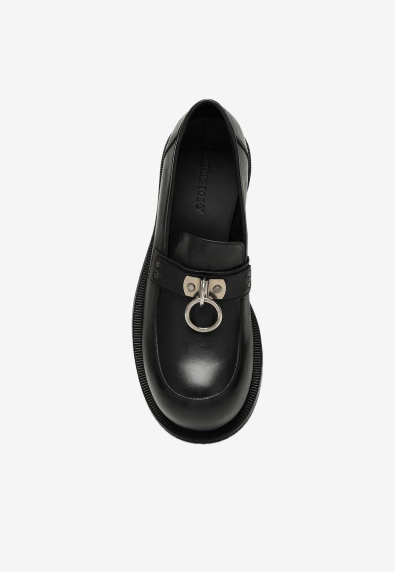 Martine Rose  Metal Ring Leather Loafers Black MRSS241035LE/O_MARTI-BLACK