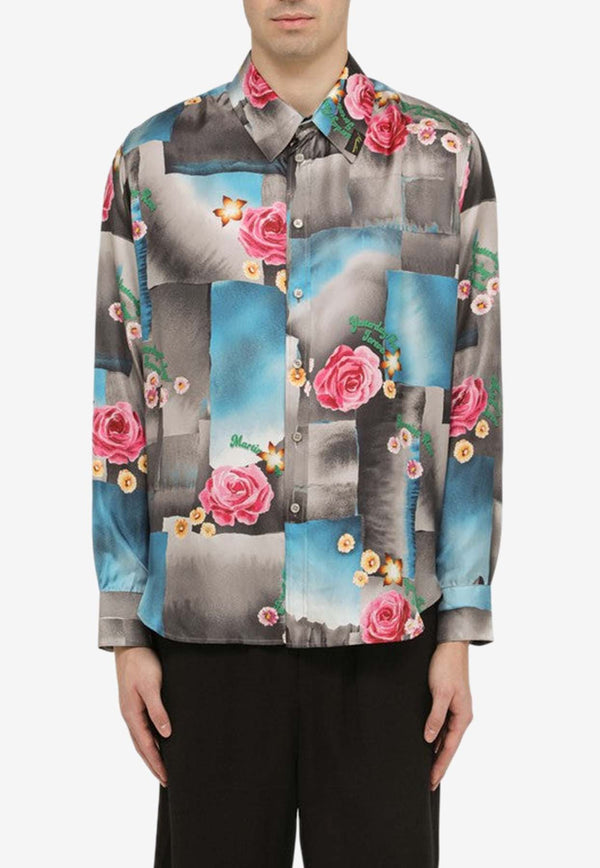 Martine Rose Patchwork Floral Silk Shirt MRSS24401ISI/O_MARTI-TFBS