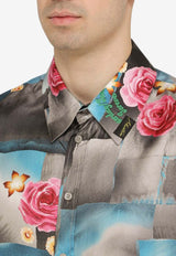 Martine Rose Patchwork Floral Silk Shirt MRSS24401ISI/O_MARTI-TFBS