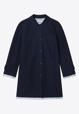 Miu Miu Logo Embroidered Overcoat Blue MS2143OOO1BMS/S_MIU-F0V41