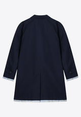 Miu Miu Logo Embroidered Overcoat Blue MS2143OOO1BMS/S_MIU-F0V41