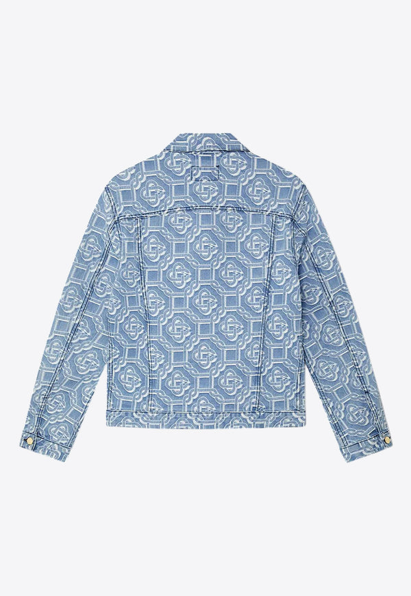 Casablanca Bleached Monogram Denim Jacket Blue MS22-JK-003DENIM