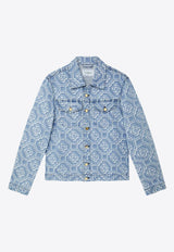 Casablanca Bleached Monogram Denim Jacket Blue MS22-JK-003DENIM